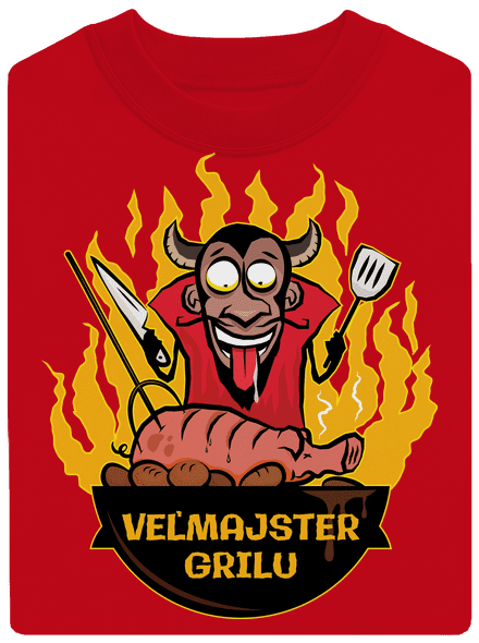 Veľmajster grilu unisex mikina bez kapucne Red