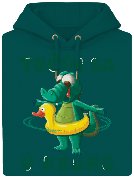 Točím sa v kruhu unisex mikina premium Emerald Green