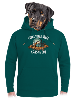 Ranné vtáča spí unisex mikina premium Emerald Green