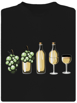 Evolúcia bieleho vína pánske športové tričko Black