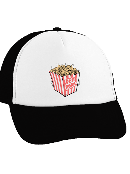 Popporn šiltovka truckerka Black cap