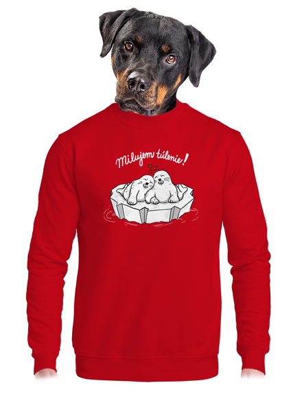 Milujem túlenie unisex mikina bez kapucne Red