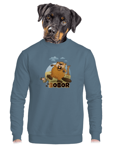 Bobor obor unisex mikina bez kapucne Nordic Blue