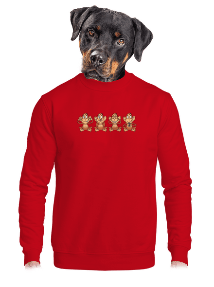 Opička s mobilom unisex mikina bez kapucne Red
