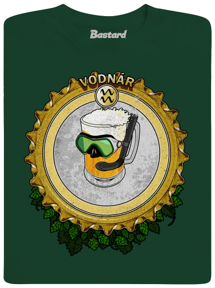 Pivný horoskop: Vodnár pánske dlhý rukáv Bottle Green
