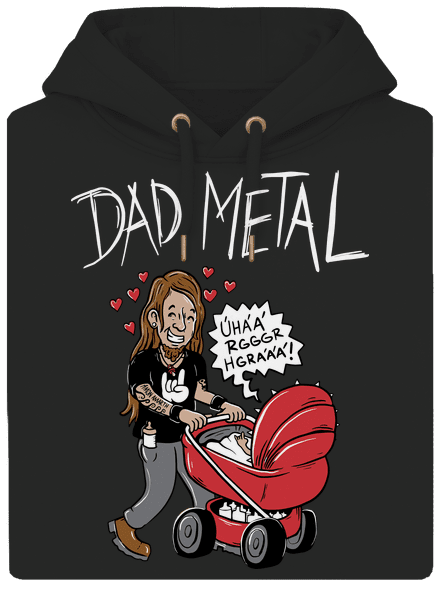 Dad metal unisex mikina premium Dark Black