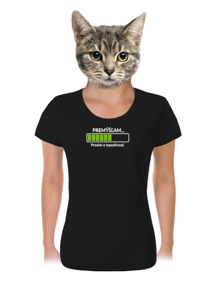 Premýšľam dámske tričko Black