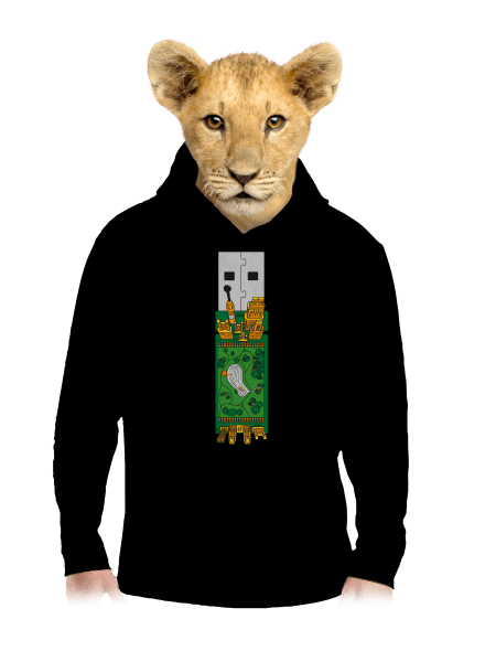 USB city detská mikina klokanka Black