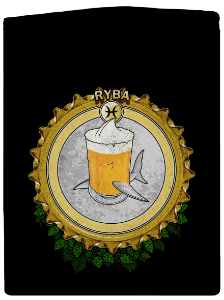 Pivný horoskop: Ryba dámska mikina na zips Black