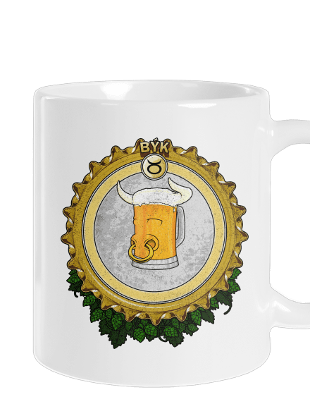 Pivný horoskop: Býk klasický hrnček White
