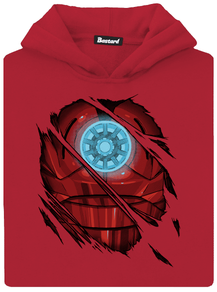 Ironman detská mikina klokanka Fire Red