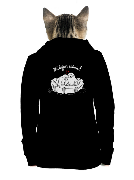 Milujem túlenie dámska mikina na zips Black