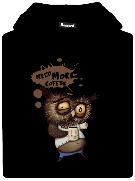 Need more coffee detská mikina klokanka Black