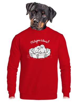 Milujem túlenie unisex mikina bez kapucne Red