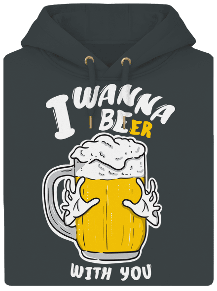 I wanna beer unisex mikina premium Charcoal