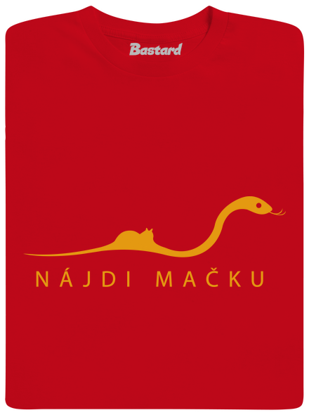 Nájdi mačku detské tričko Red