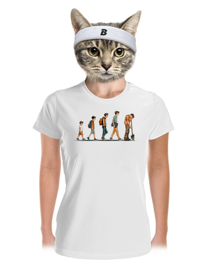 Evolúcia študenta dámske športové tričko White