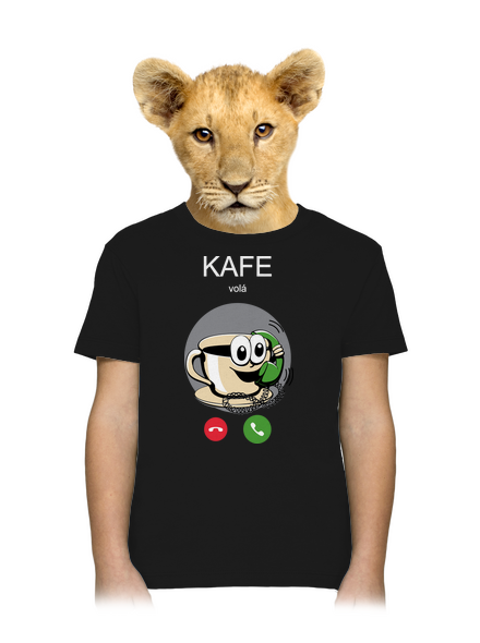 Kafe volá detské tričko Black