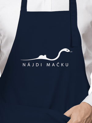 Nájdi mačku zástera Navy