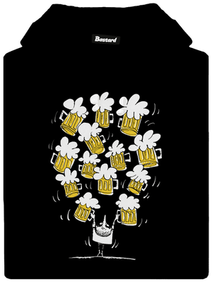 Šťastný pivár pánska mikina klokanka Black