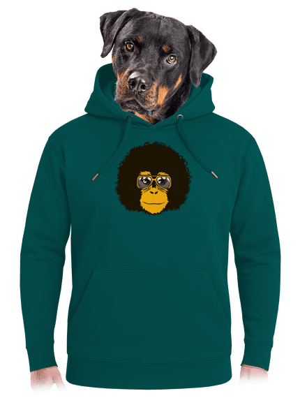 Retro opičiak unisex mikina premium Emerald Green