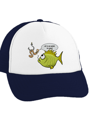 Ryba a dážďovka šiltovka truckerka French Navy cap