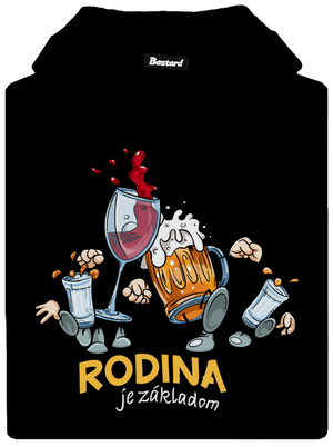 Rodina je základom pánska mikina klokanka Black
