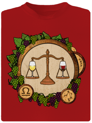 Vínny horoskop: Váha pánske športové tričko Red Mal