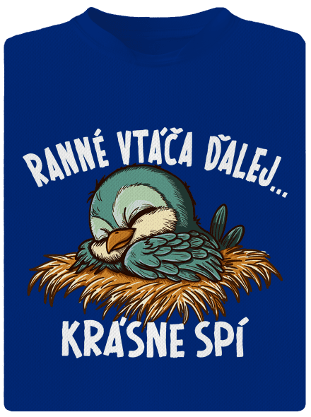 Ranné vtáča spí pánske športové tričko Royal Blue Mal