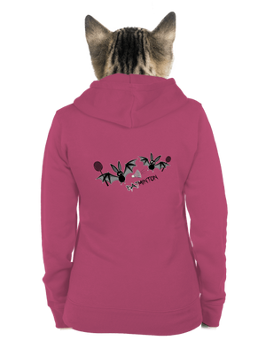 Batminton dámska mikina na zips Magenta