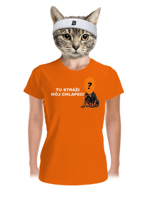 Tu strážim ja dámske športové tričko Neon Orange