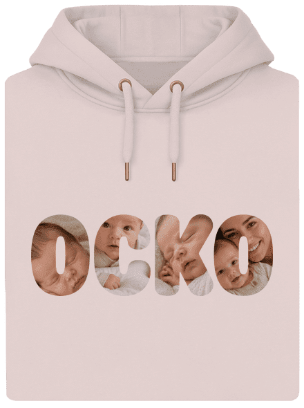 Nápis ocko z vlastných fotiek unisex mikina premium Rose Chalk