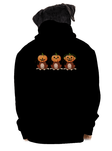 Halloween opičky pánska mikina na zips Black