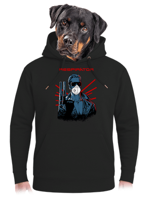 Respirátor unisex mikina premium Dark Black