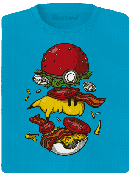 Pokémon burger dámske športové tričko Blue Atol