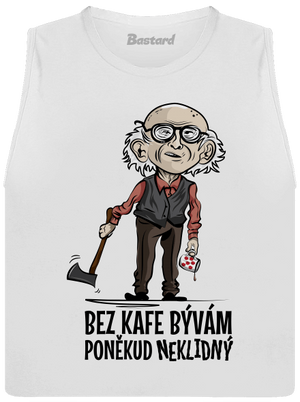 Neklidný bez kafe dámske tielko voľné White