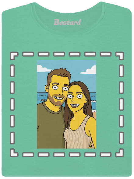 Simpsonovi z vlastnej fotky dámske tričko prémium Mint Mal