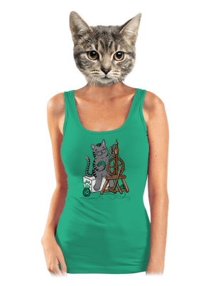 Mačka pradie dámske tielko klasické Mint Mal