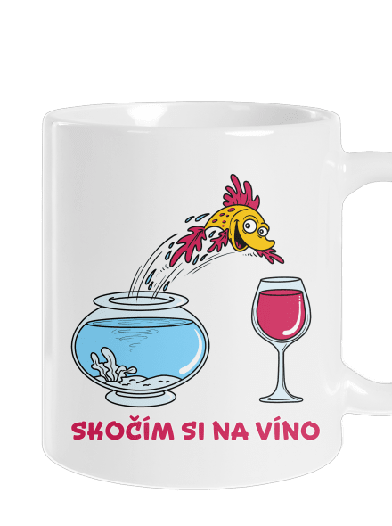 Skočím si na víno klasický hrnček White
