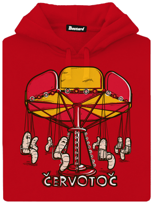 Červotoč pánska mikina klokanka Red