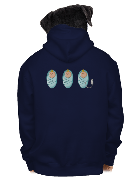AI baby pánska mikina na zips Navy