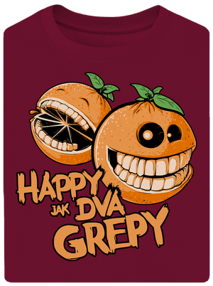 Happy grepy unisex tričko oversized Garnet