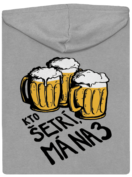 Kto šetrí, má na tri pánska mikina na zips Light Melange