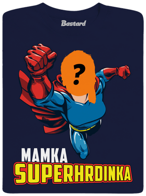 Mamka superhrdinka pánske tričko Navy