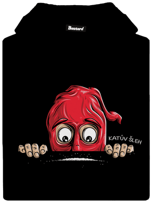 Katův šleh pánska mikina klokanka Black