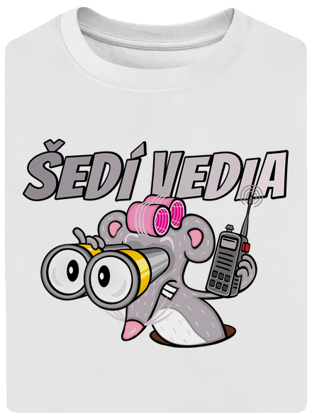 Šedí vedia - myš unisex tričko oversized White