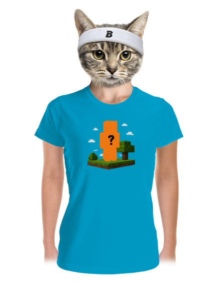 Minecraft z vlastnej fotky dámske športové tričko Blue Atol