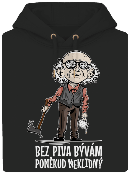 Neklidný bez piva unisex mikina premium Dark Black