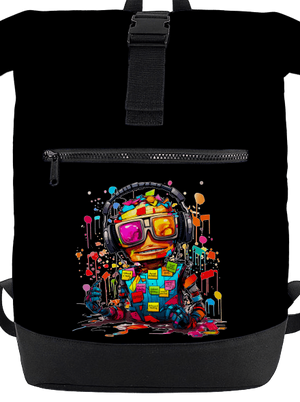 Workaholic robot batoh Black