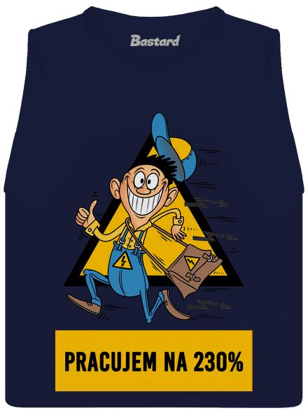 Pracujem na 230% dámske tielko voľné Navy